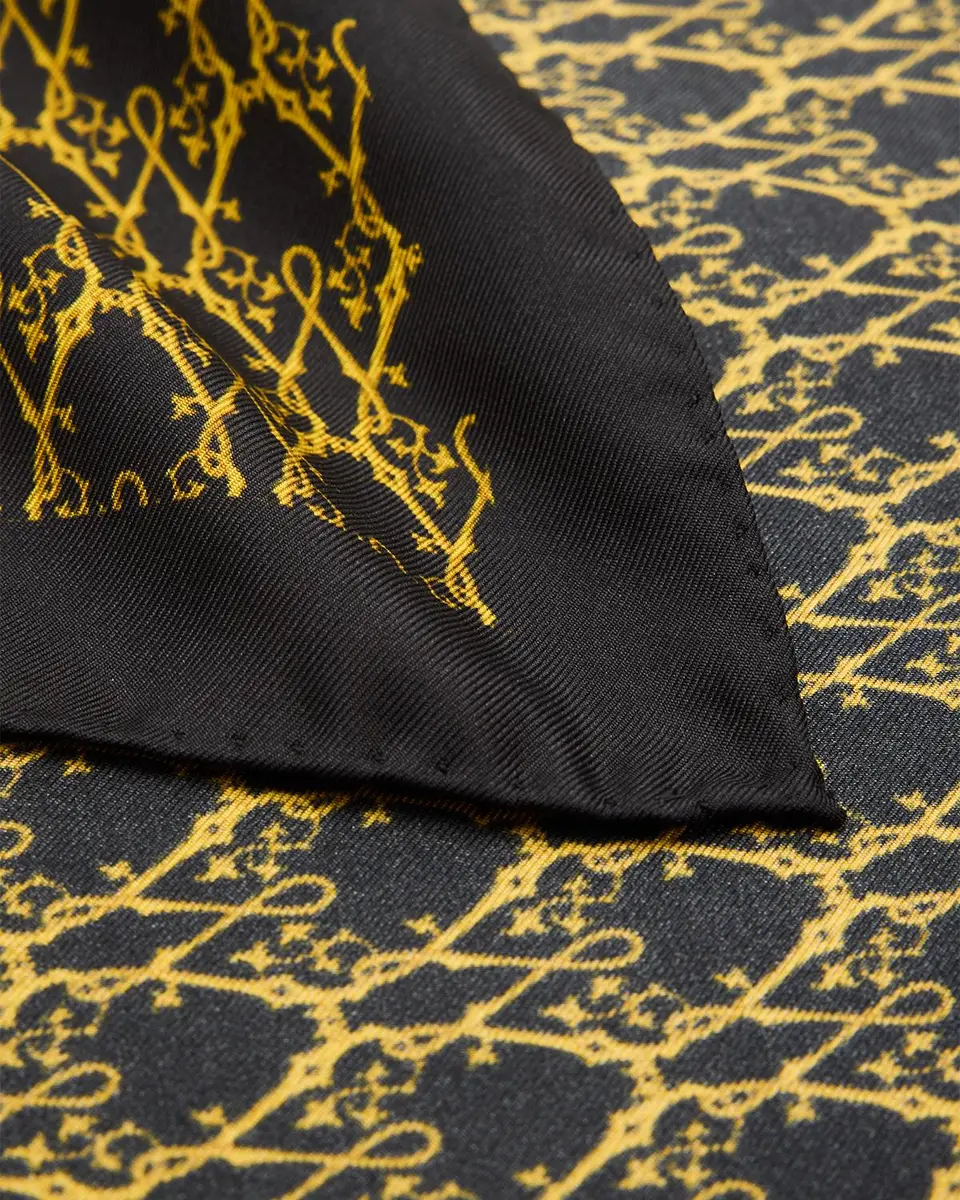Willy Chavarria Men's Monogram Silk Square Scarf | Thumbnail 4