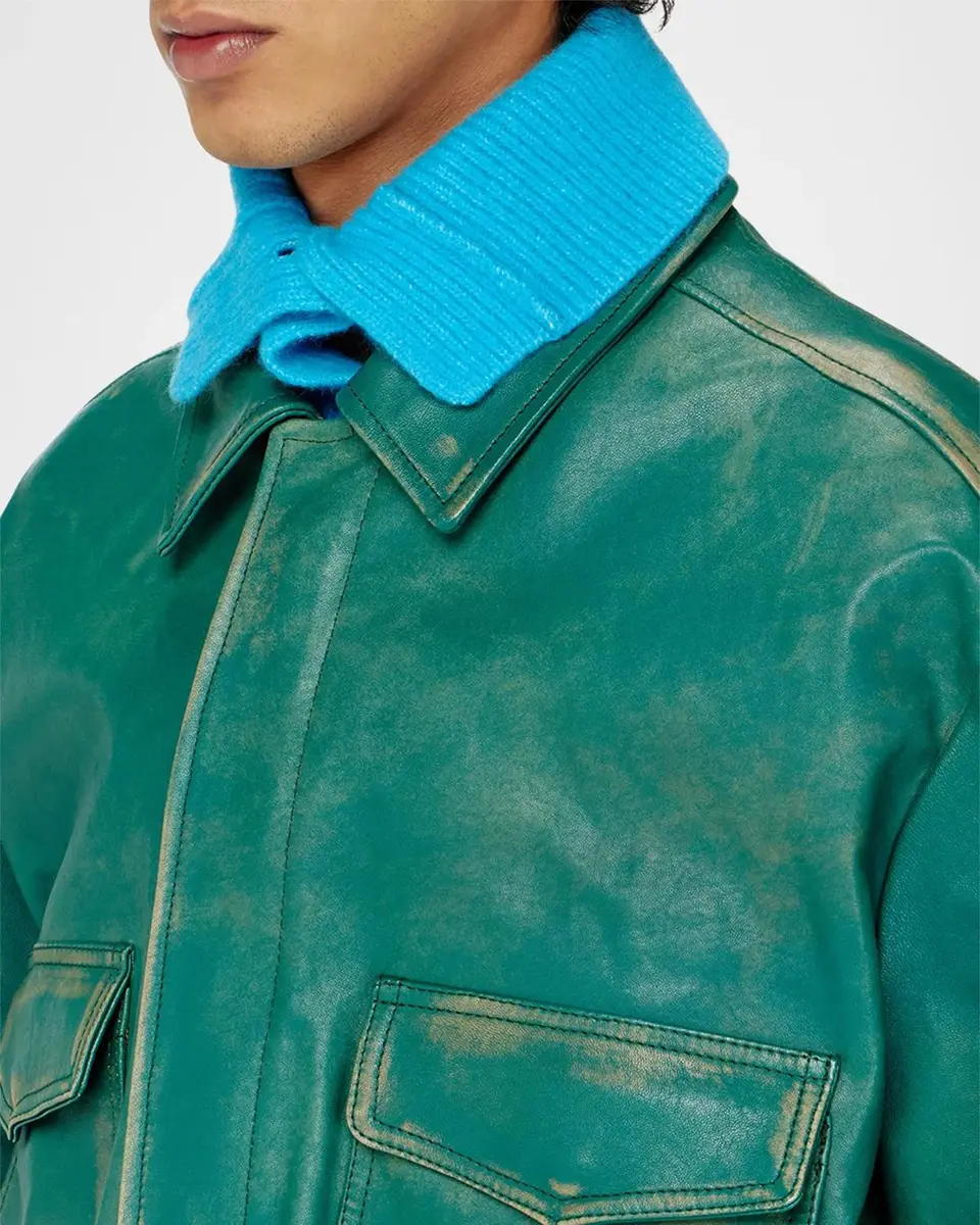 Diesel Men's Uman Cropped Leather Jacket | Thumbnail 5