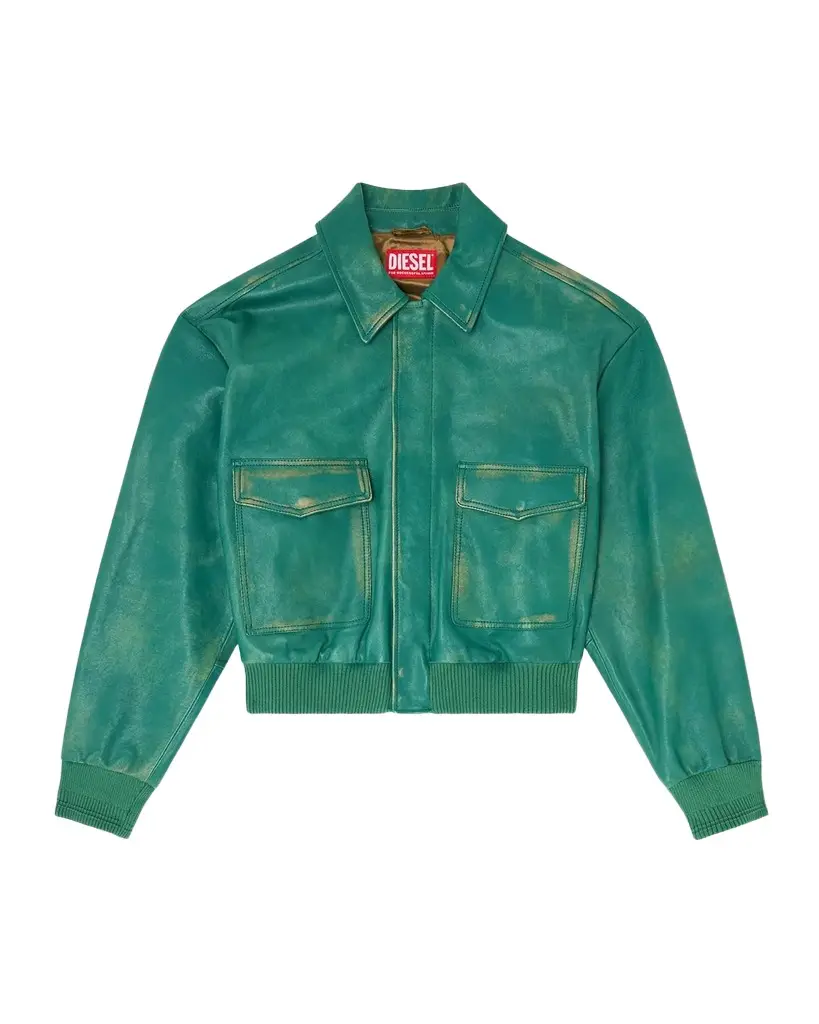 Diesel Men's Uman Cropped Leather Jacket