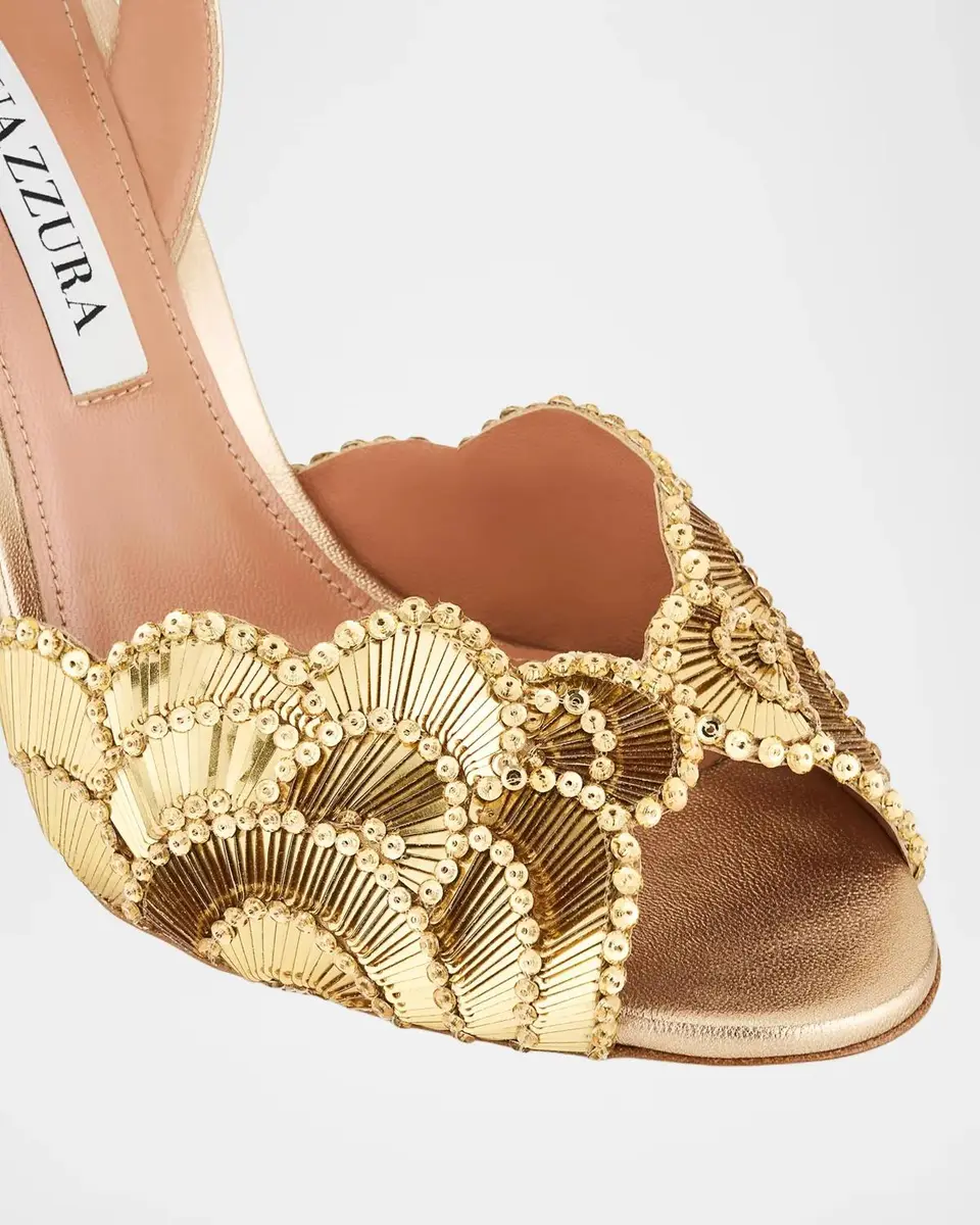 Aquazzura 105mm Ce Soir Sequined Leather Slingback Sandals | Thumbnail 3 Aquazzura 105mm Ce Soir Sequined Leather Slingback Sandals | Thumbnail 3