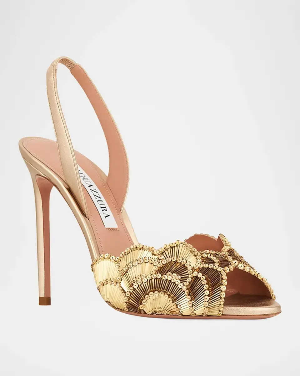 Aquazzura 105mm Ce Soir Sequined Leather Slingback Sandals | Thumbnail 4 Aquazzura 105mm Ce Soir Sequined Leather Slingback Sandals | Thumbnail 4
