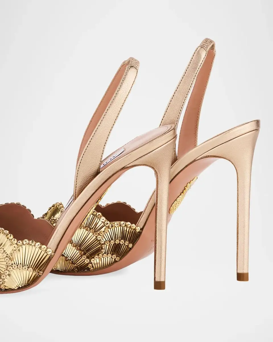 Aquazzura 105mm Ce Soir Sequined Leather Slingback Sandals | Thumbnail 5 Aquazzura 105mm Ce Soir Sequined Leather Slingback Sandals | Thumbnail 5