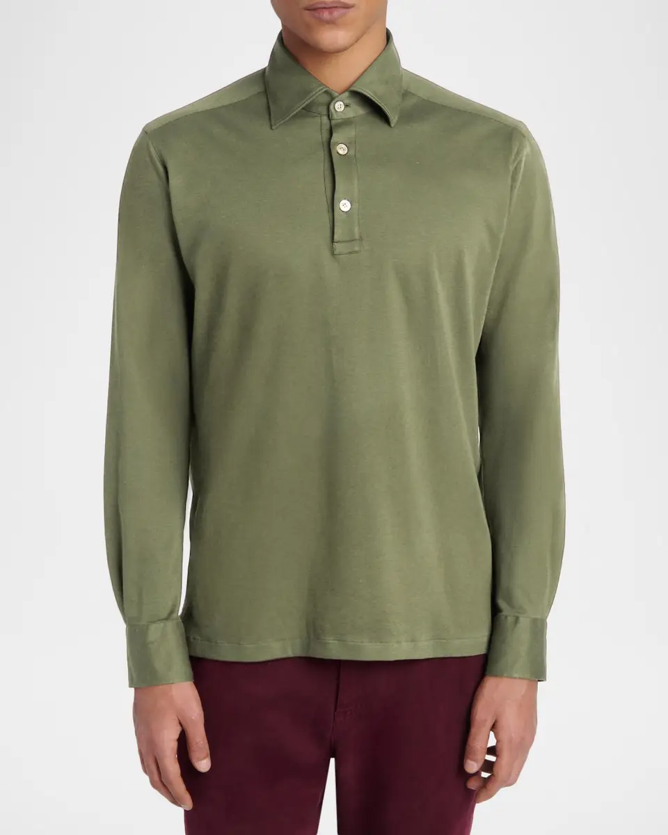 Kiton Men's Cotton Polo Shirt | Thumbnail 2 Kiton Men's Cotton Polo Shirt | Thumbnail 2