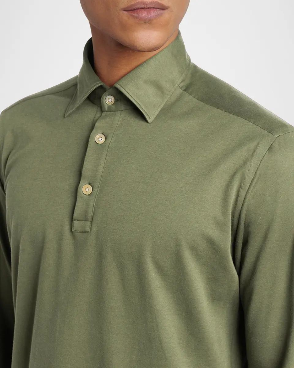 Kiton Men's Cotton Polo Shirt | Thumbnail 3 Kiton Men's Cotton Polo Shirt | Thumbnail 3