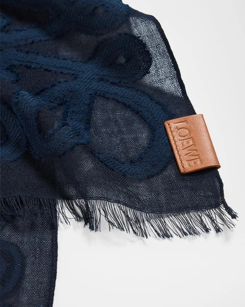 Loewe Anagram Wool, Silk and Cotton Scarf | Thumbnail 4 Loewe Anagram Wool, Silk and Cotton Scarf | Thumbnail 4