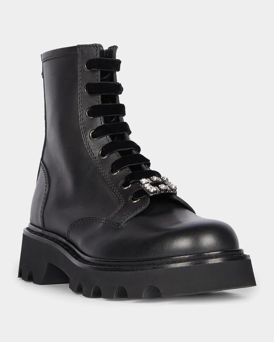 Roger Vivier Viv Rangers Truck Charms 20MM Leather Booties | Thumbnail 6 Roger Vivier Viv Rangers Truck Charms 20MM Leather Booties | Thumbnail 6
