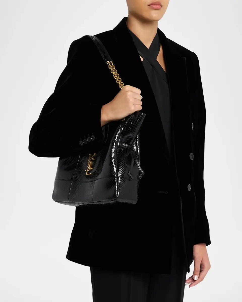Saint Laurent Jamie Snakeskin Shopping Tote Bag | Thumbnail 2 Saint Laurent Jamie Snakeskin Shopping Tote Bag | Thumbnail 2