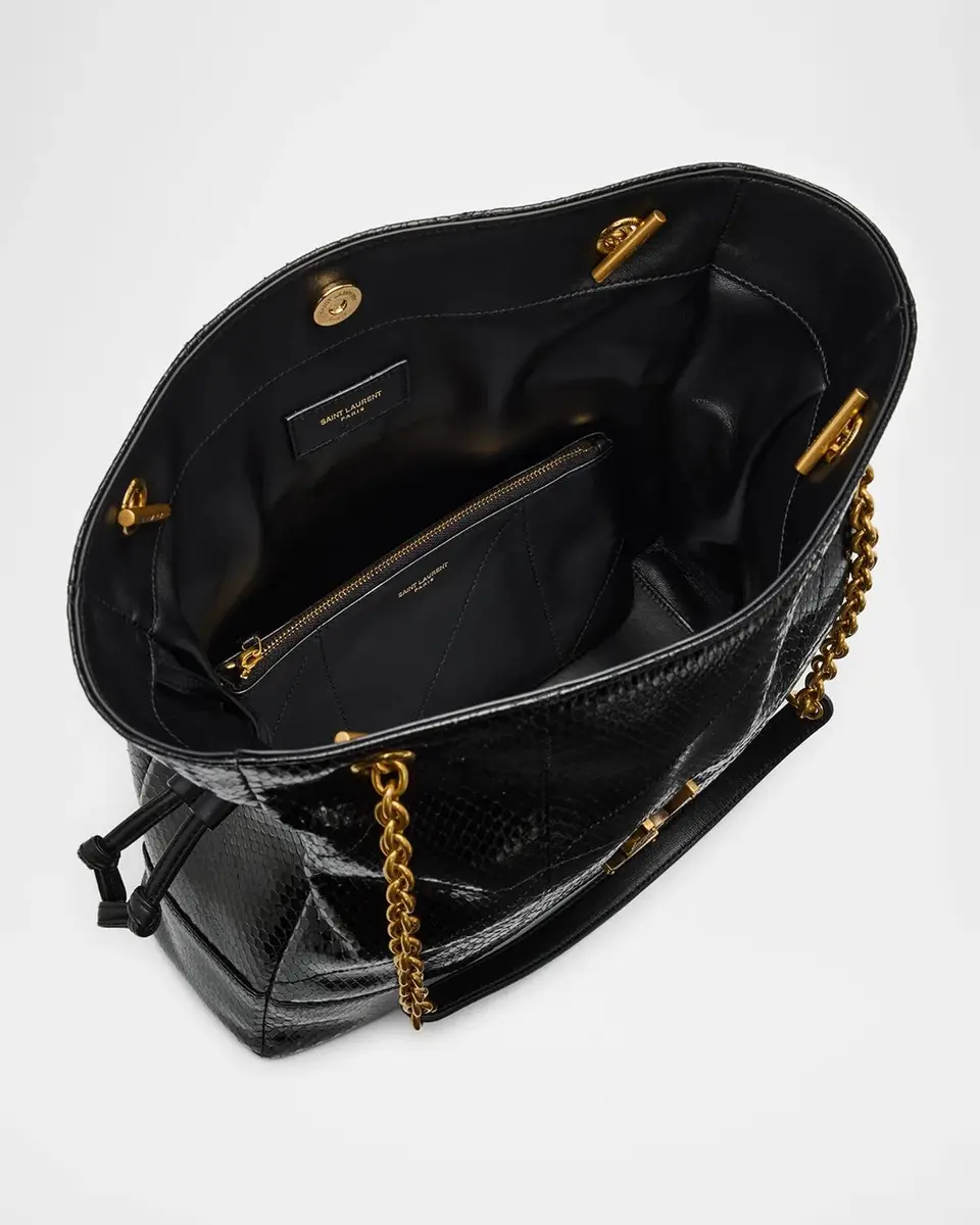 Saint Laurent Jamie Snakeskin Shopping Tote Bag | Thumbnail 4 Saint Laurent Jamie Snakeskin Shopping Tote Bag | Thumbnail 4
