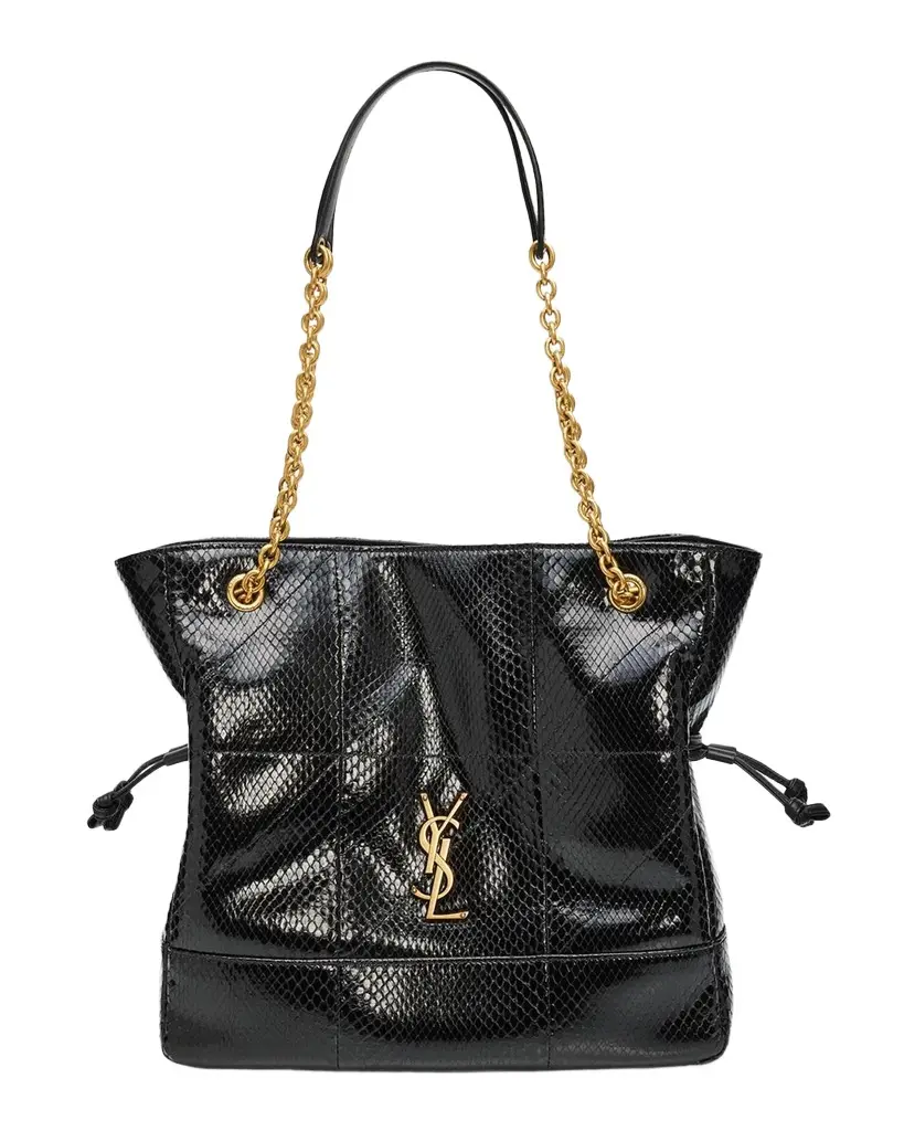 Jamie Snakeskin Shopping Tote Bag