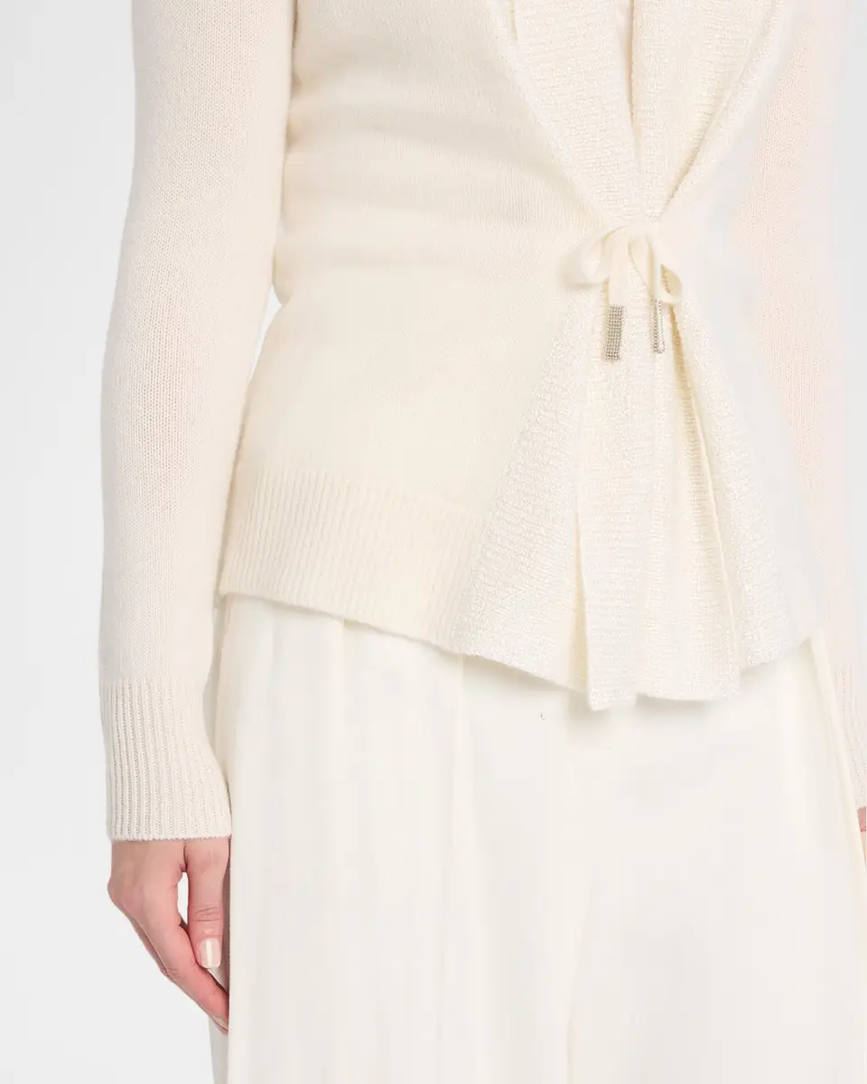 Neiman Marcus Cashmere Collection Cashmere Sequin Shawl-Collar Cardigan | Thumbnail 5 Neiman Marcus Cashmere Collection Cashmere Sequin Shawl-Collar Cardigan | Thumbnail 5