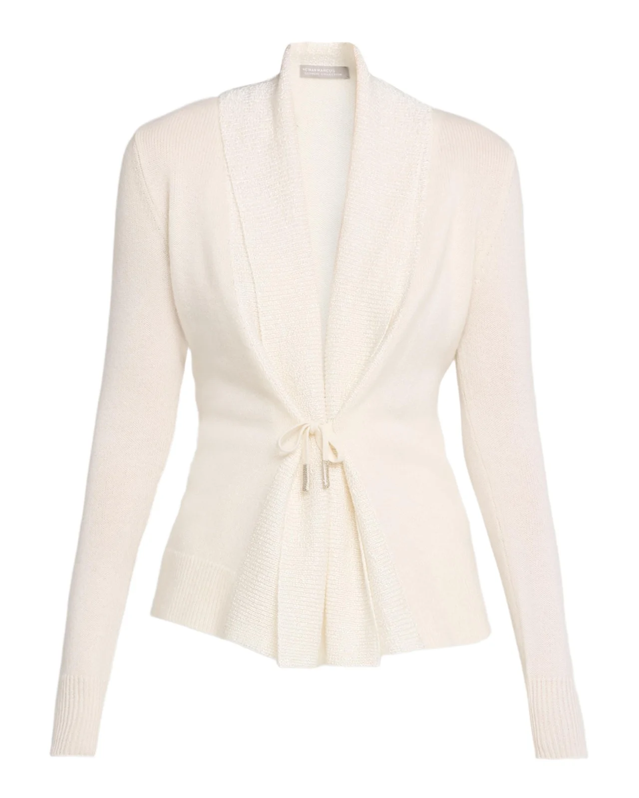 Neiman Marcus Cashmere Collection Cashmere Sequin Shawl-Collar Cardigan