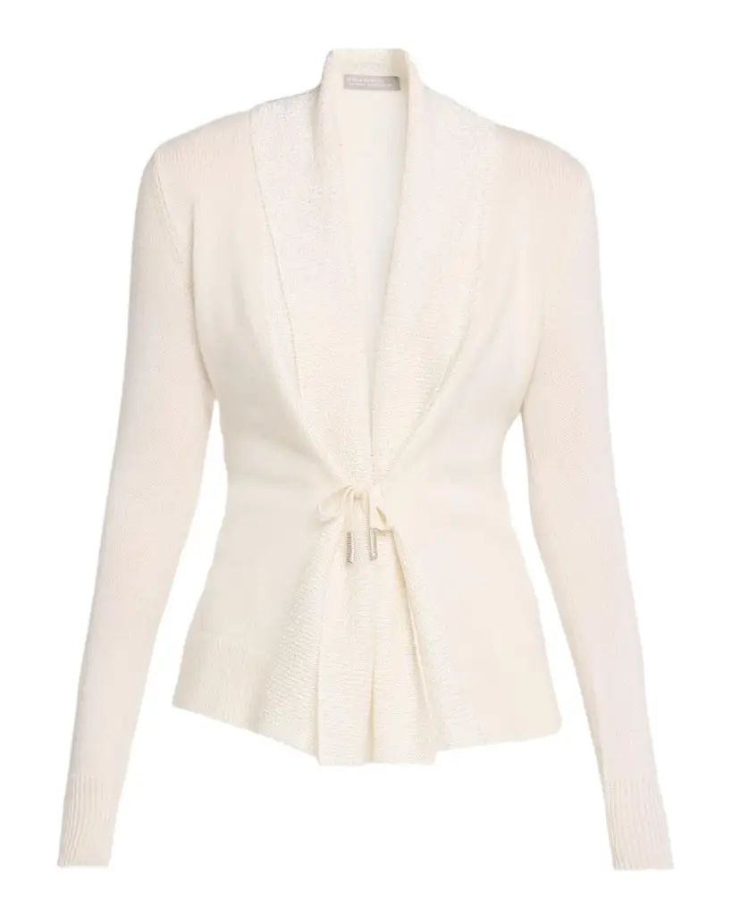 Cashmere Sequin Shawl-Collar Cardigan Cashmere Sequin Shawl-Collar Cardigan