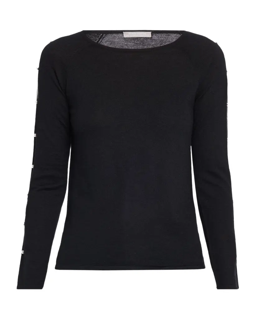 Cashmere Bead-Embellished Cutout Sweater Cashmere Bead-Embellished Cutout Sweater