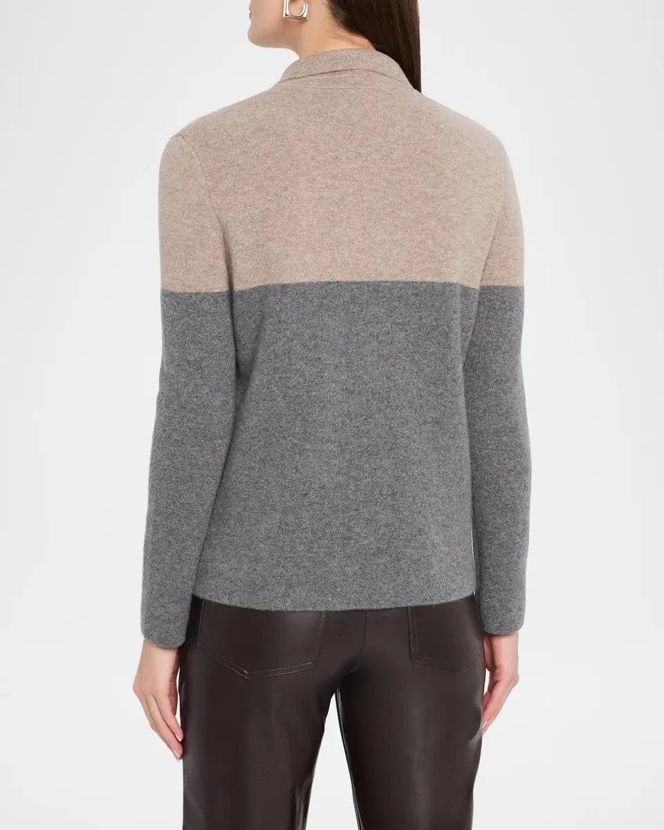 Neiman Marcus Cashmere Collection Cashmere Colorblock Sweater | Thumbnail 3 Neiman Marcus Cashmere Collection Cashmere Colorblock Sweater | Thumbnail 3