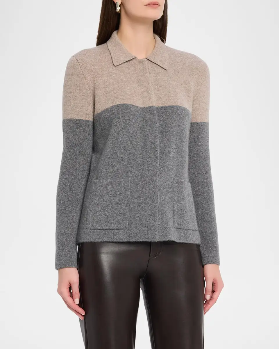 Neiman Marcus Cashmere Collection Cashmere Colorblock Sweater | Thumbnail 4 Neiman Marcus Cashmere Collection Cashmere Colorblock Sweater | Thumbnail 4
