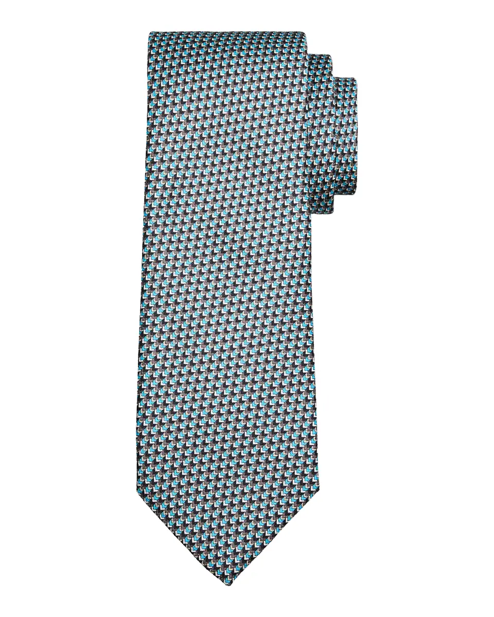 Brioni Men's Micro Geometric Print Silk Tie | Thumbnail 2 Brioni Men's Micro Geometric Print Silk Tie | Thumbnail 2