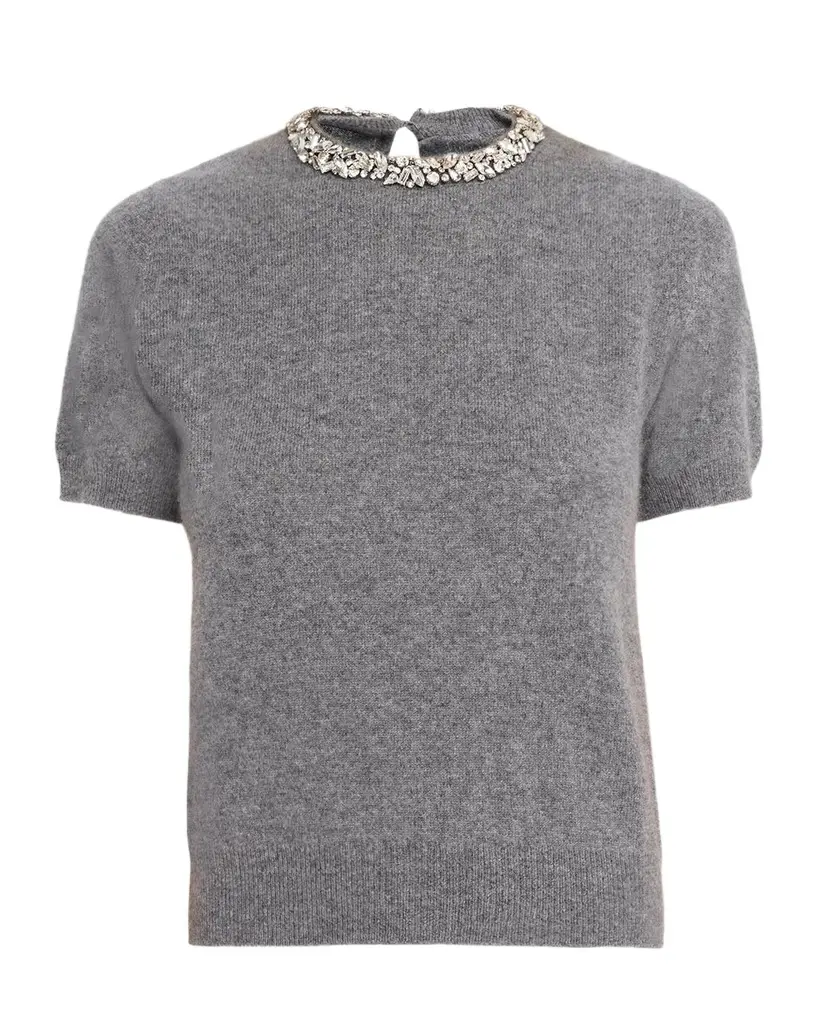 Cashmere Crystal-Trim Sweater Cashmere Crystal-Trim Sweater