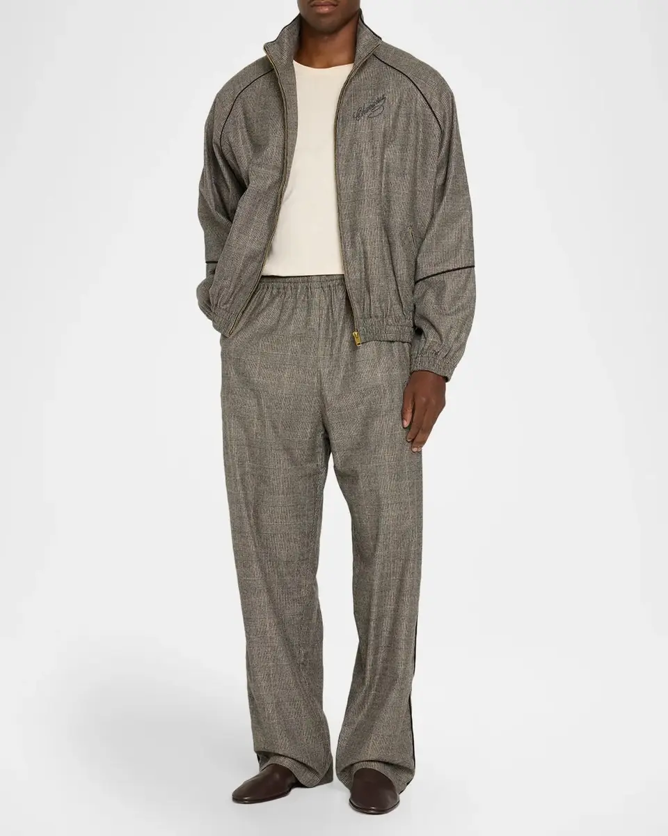 Willy Chavarria Men's Ruff Rider Plaid Cotton Track Pants | Thumbnail 2 Willy Chavarria Men's Ruff Rider Plaid Cotton Track Pants | Thumbnail 2