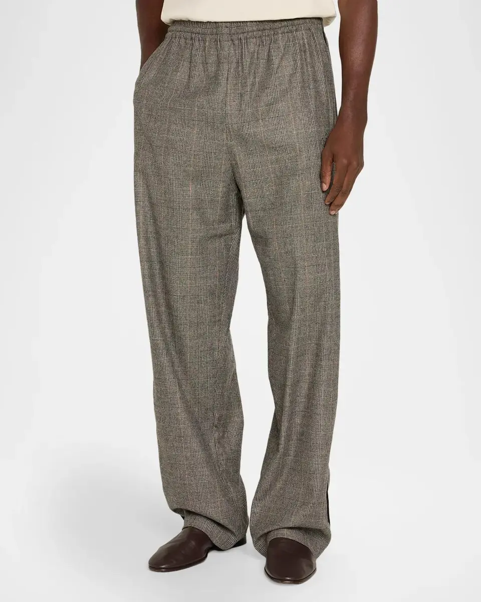 Willy Chavarria Men's Ruff Rider Plaid Cotton Track Pants | Thumbnail 4 Willy Chavarria Men's Ruff Rider Plaid Cotton Track Pants | Thumbnail 4