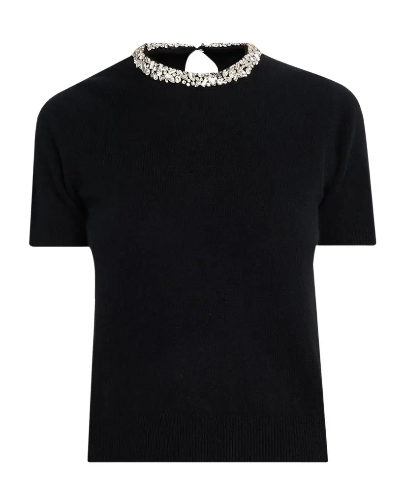 Cashmere Crystal-Trim Sweater Cashmere Crystal-Trim Sweater