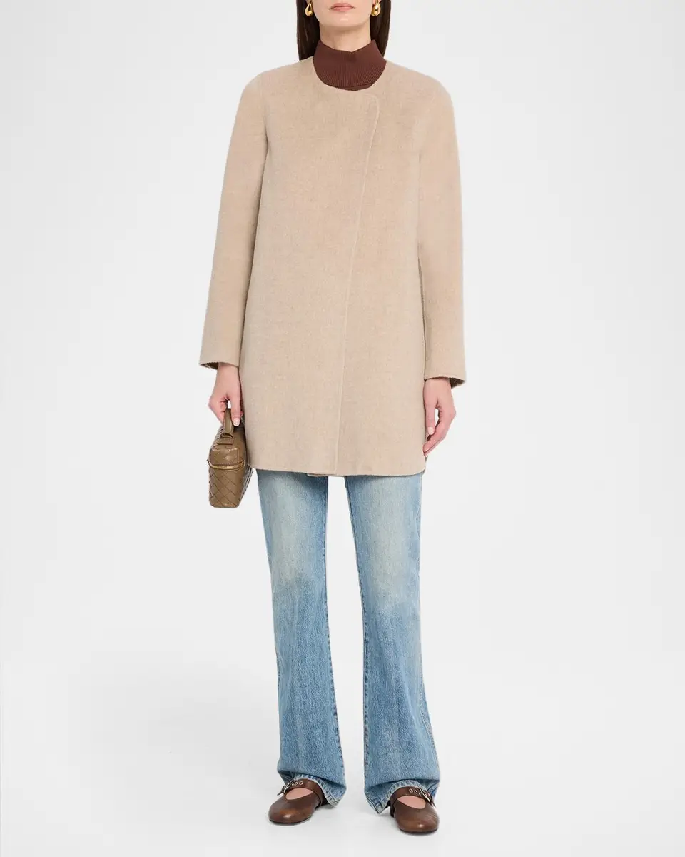 Neiman Marcus Cashmere Collection Double-Faced Cashmere Coat | Thumbnail 2