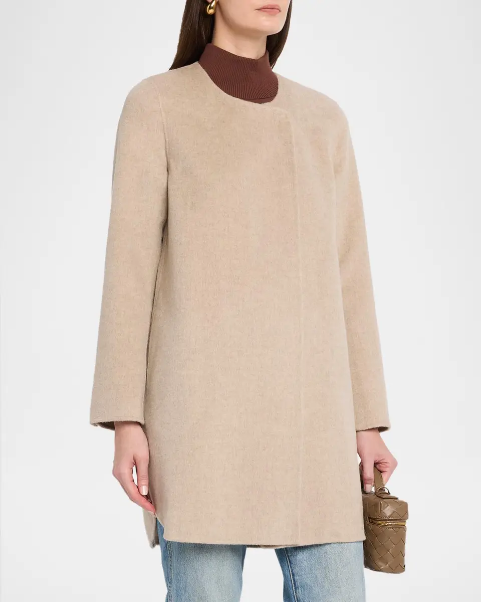 Neiman Marcus Cashmere Collection Double-Faced Cashmere Coat | Thumbnail 4