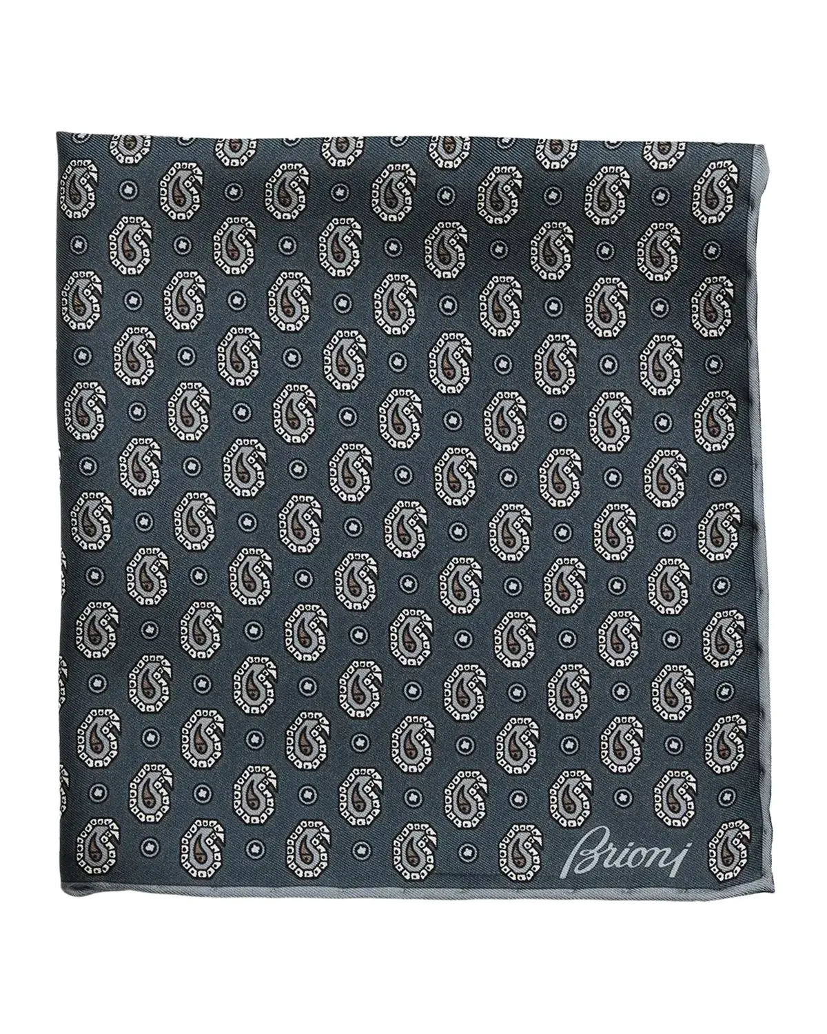 Men's Hand-Rolled Paisley Silk Pocket Square