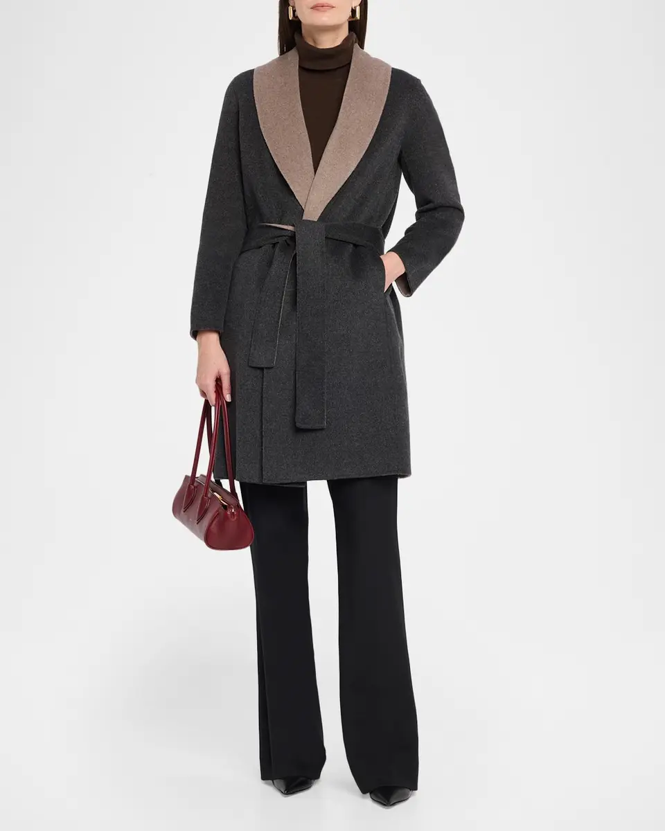 Neiman Marcus Cashmere Collection Double-Face Cashmere Belted Coat | Thumbnail 2 Neiman Marcus Cashmere Collection Double-Face Cashmere Belted Coat | Thumbnail 2