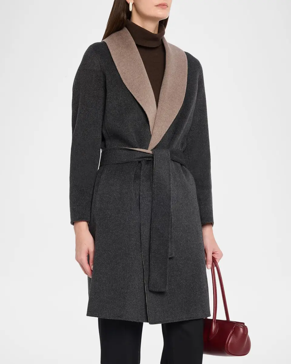 Neiman Marcus Cashmere Collection Double-Face Cashmere Belted Coat | Thumbnail 4 Neiman Marcus Cashmere Collection Double-Face Cashmere Belted Coat | Thumbnail 4