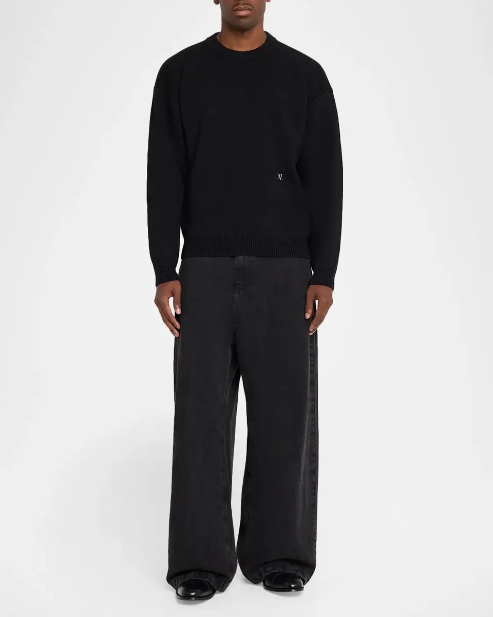 Willy Chavarria Men's Wool Drop-Shoulder Sweater | Thumbnail 2 Willy Chavarria Men's Wool Drop-Shoulder Sweater | Thumbnail 2