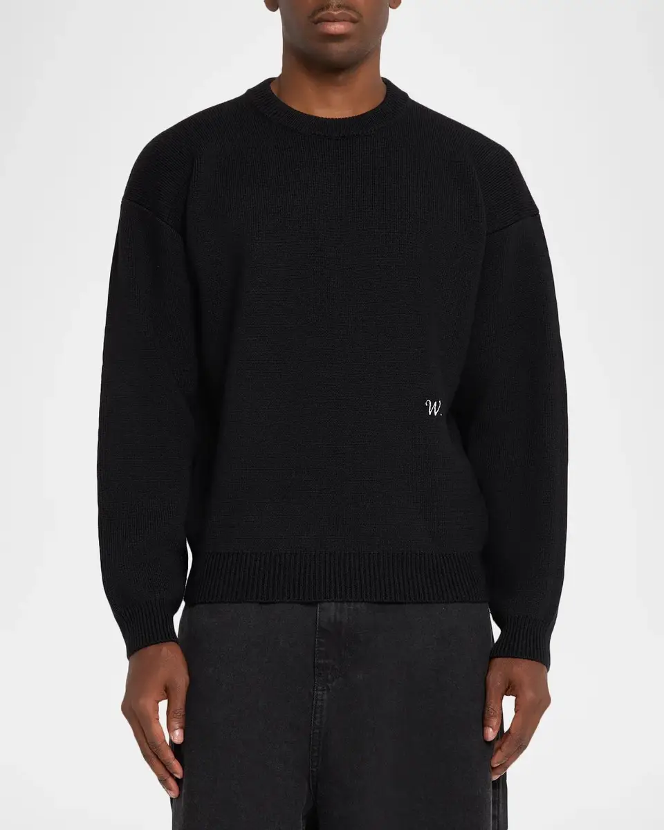 Willy Chavarria Men's Wool Drop-Shoulder Sweater | Thumbnail 4 Willy Chavarria Men's Wool Drop-Shoulder Sweater | Thumbnail 4