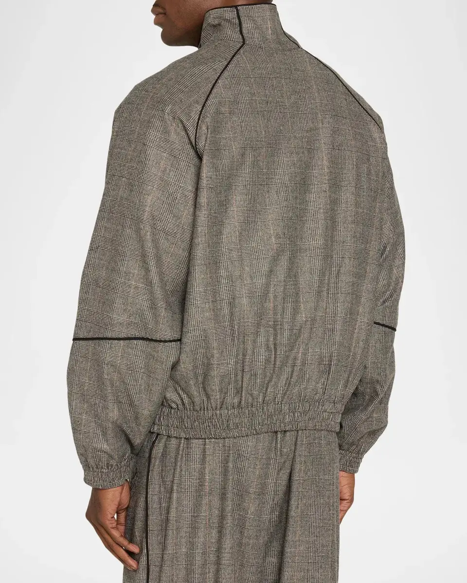Willy Chavarria Men's Ruff Rider Plaid Wool Track Jacket | Thumbnail 3 Willy Chavarria Men's Ruff Rider Plaid Wool Track Jacket | Thumbnail 3