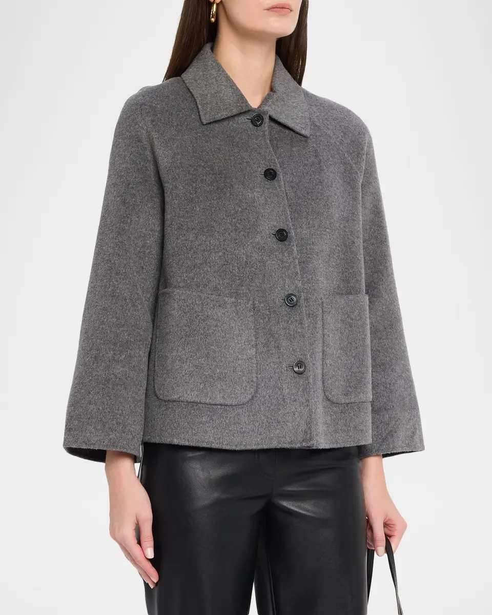 Neiman Marcus Cashmere Collection Double-Faced Cashmere Short Coat | Thumbnail 4 Neiman Marcus Cashmere Collection Double-Faced Cashmere Short Coat | Thumbnail 4