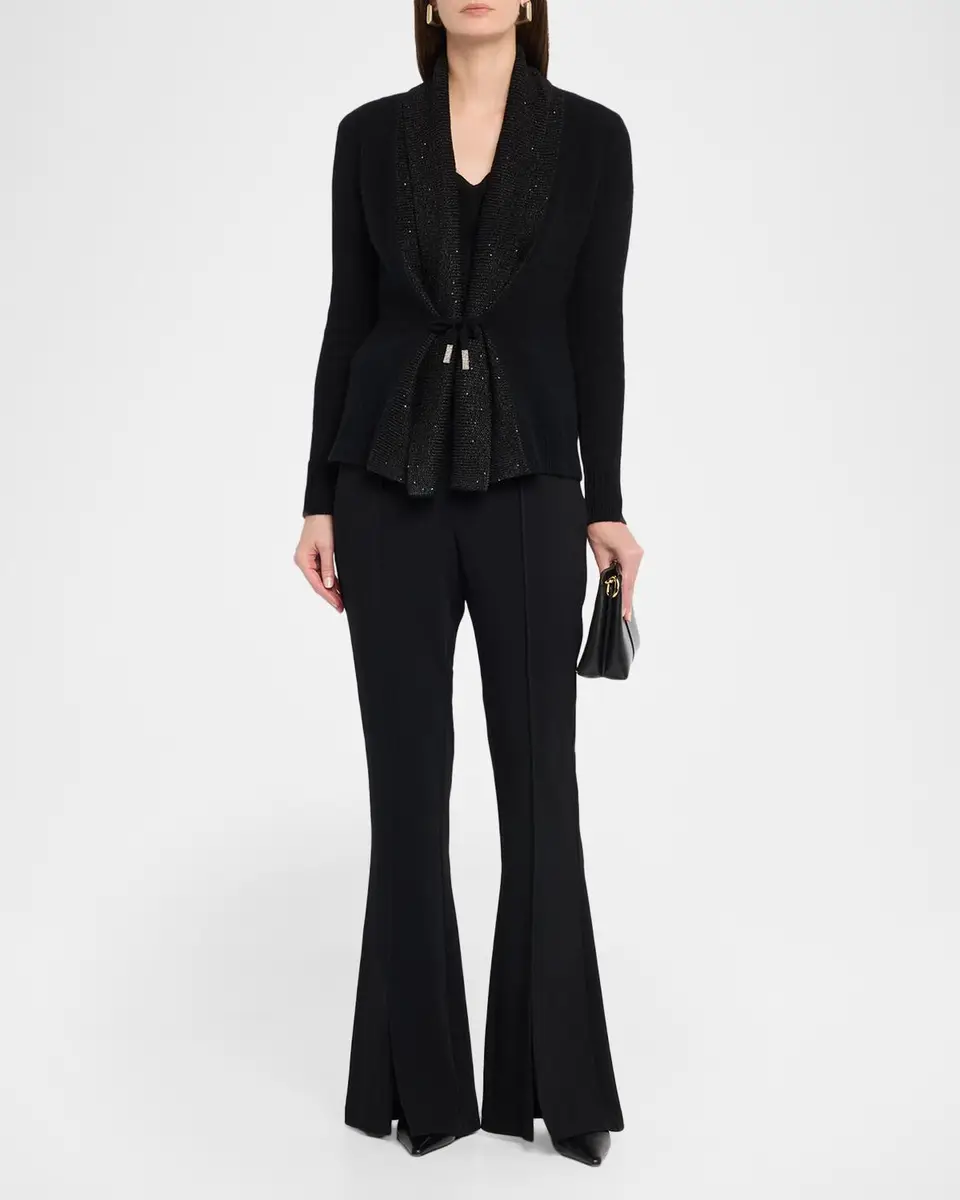 Neiman Marcus Cashmere Collection Cashmere Sequin Shawl-Collar Cardigan | Thumbnail 2 Neiman Marcus Cashmere Collection Cashmere Sequin Shawl-Collar Cardigan | Thumbnail 2