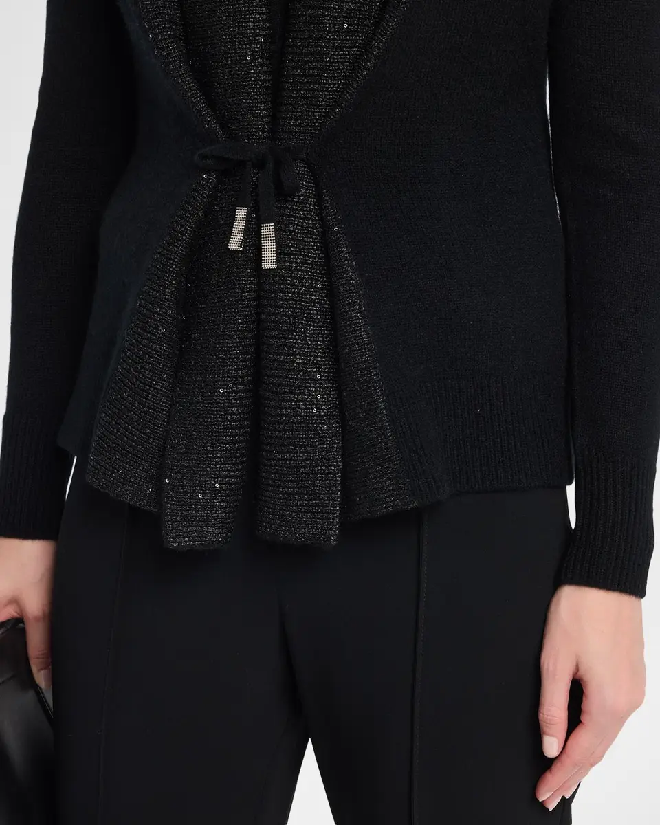 Neiman Marcus Cashmere Collection Cashmere Sequin Shawl-Collar Cardigan | Thumbnail 5 Neiman Marcus Cashmere Collection Cashmere Sequin Shawl-Collar Cardigan | Thumbnail 5