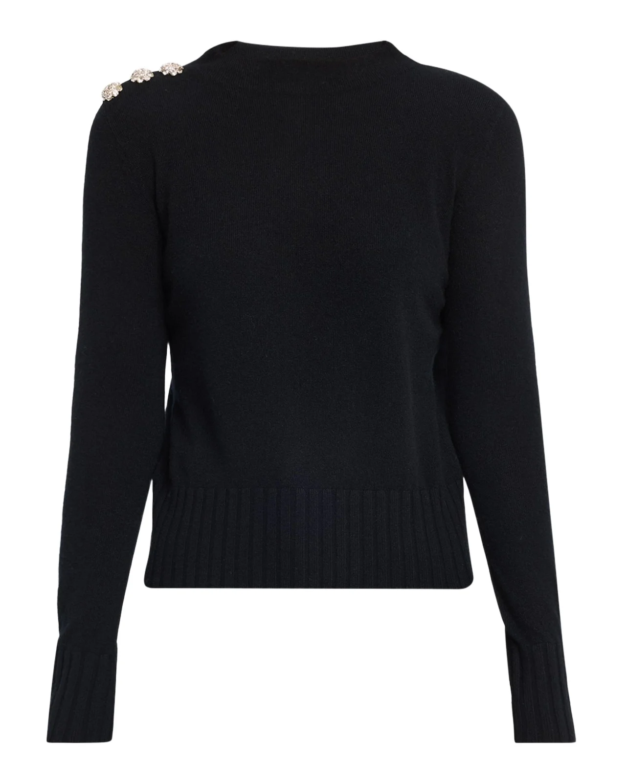Neiman Marcus Cashmere Collection Crystal-Embellished Cashmere Mock-Neck Sweater