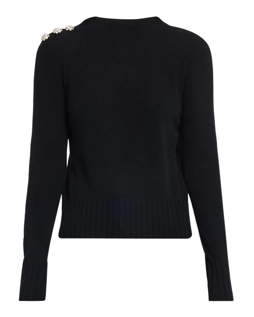 Crystal-Embellished Cashmere Mock-Neck Sweater Crystal-Embellished Cashmere Mock-Neck Sweater