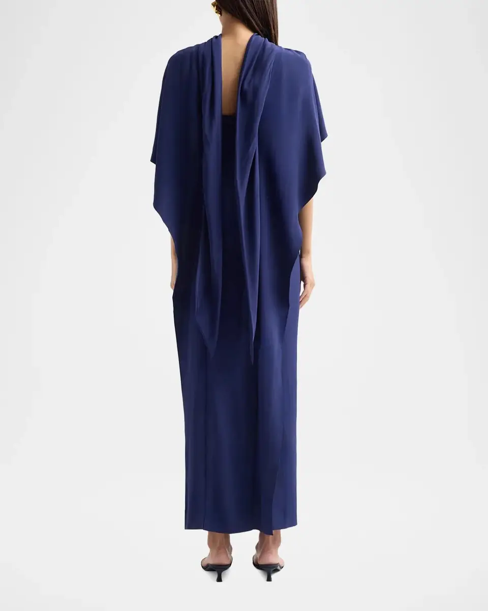 Alberta Ferretti Enver Draped Satin Gown | Thumbnail 3