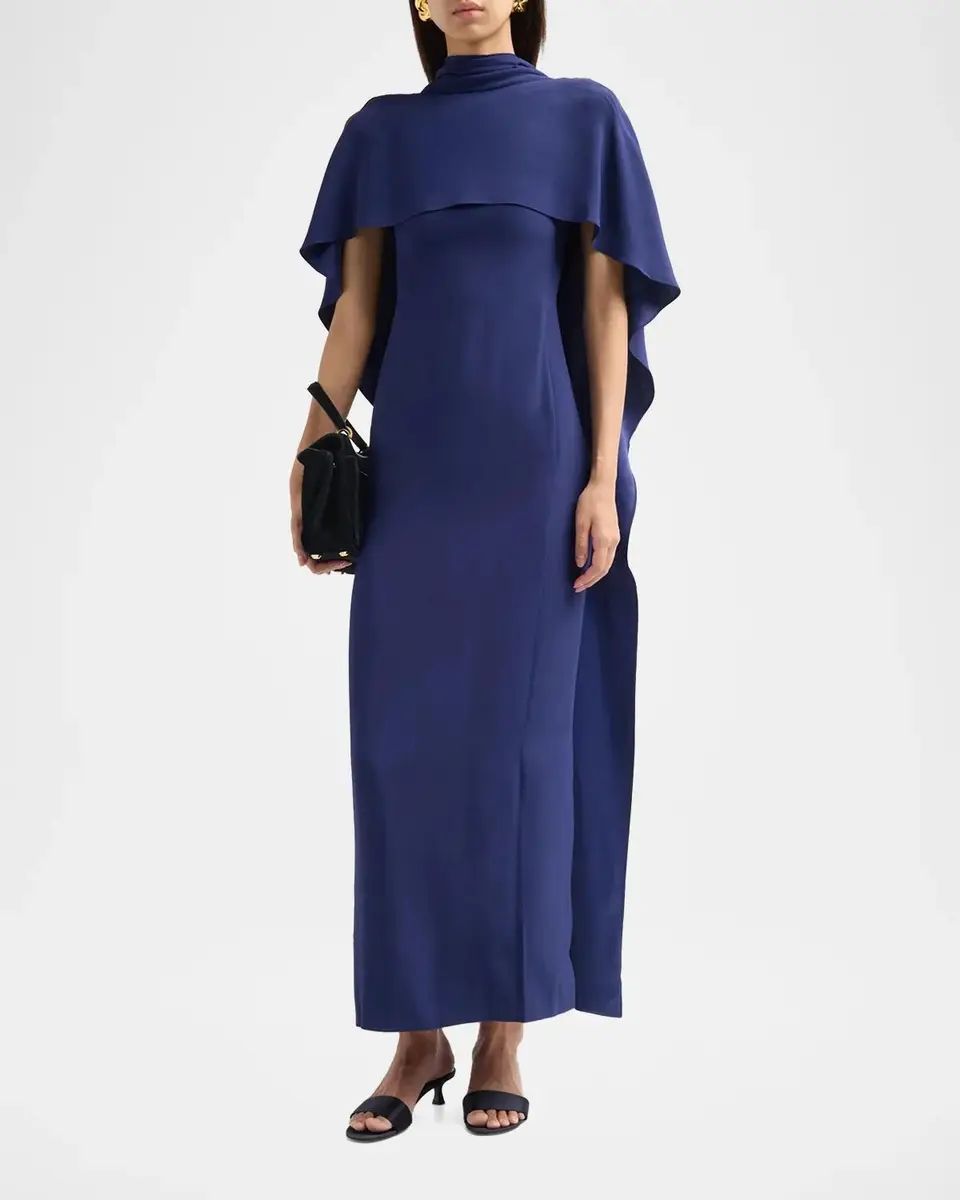 Alberta Ferretti Enver Draped Satin Gown | Thumbnail 4