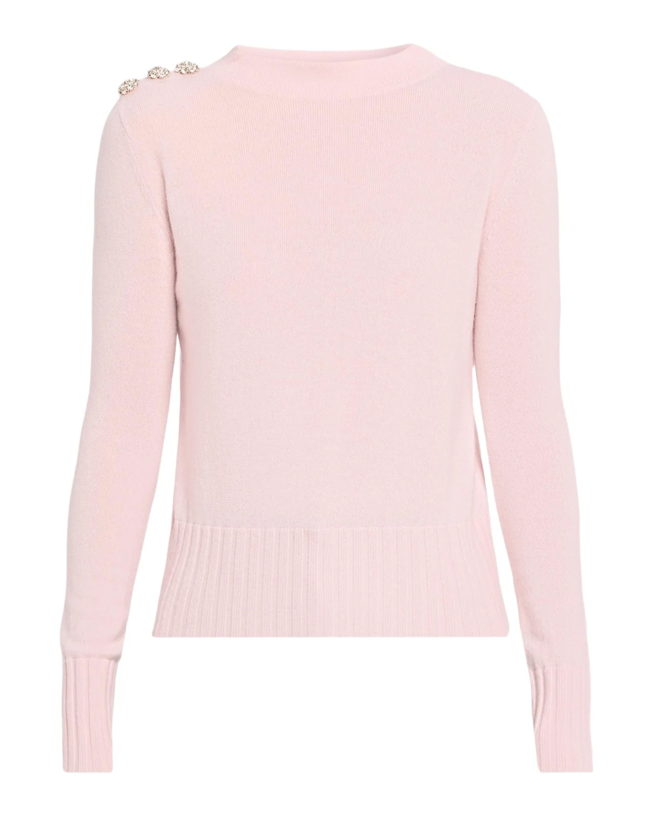 Neiman Marcus Cashmere Collection Crystal-Embellished Cashmere Mock-Neck Sweater