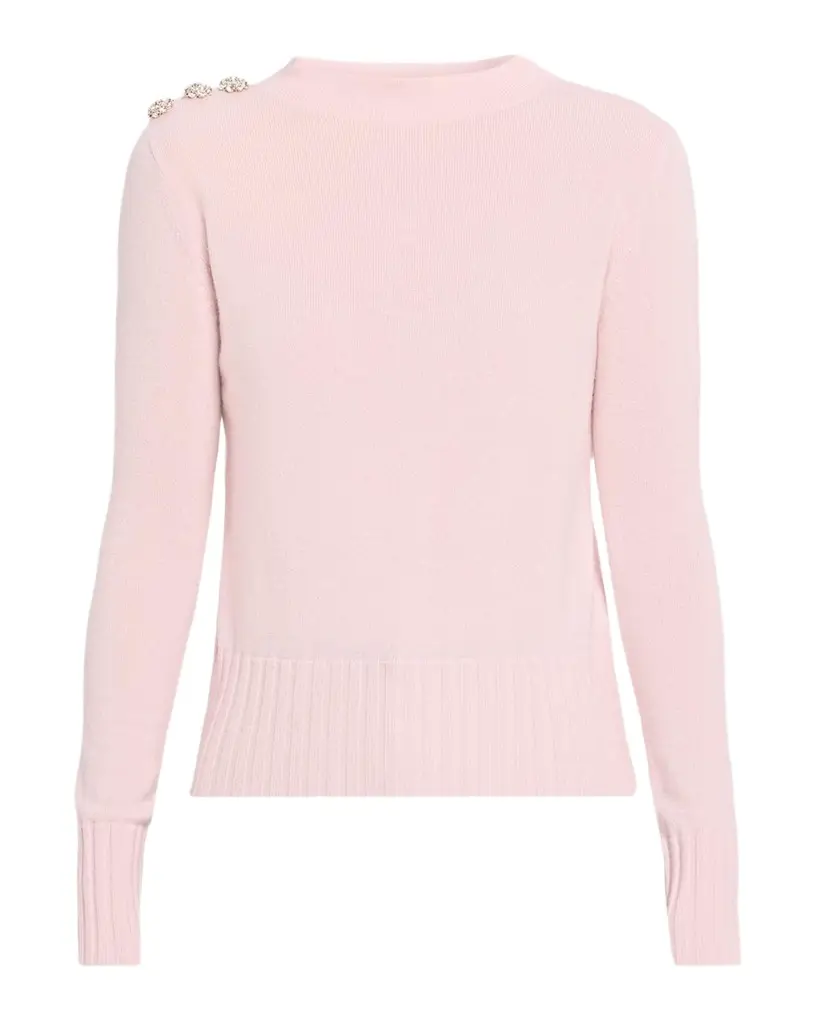Crystal-Embellished Cashmere Mock-Neck Sweater Crystal-Embellished Cashmere Mock-Neck Sweater