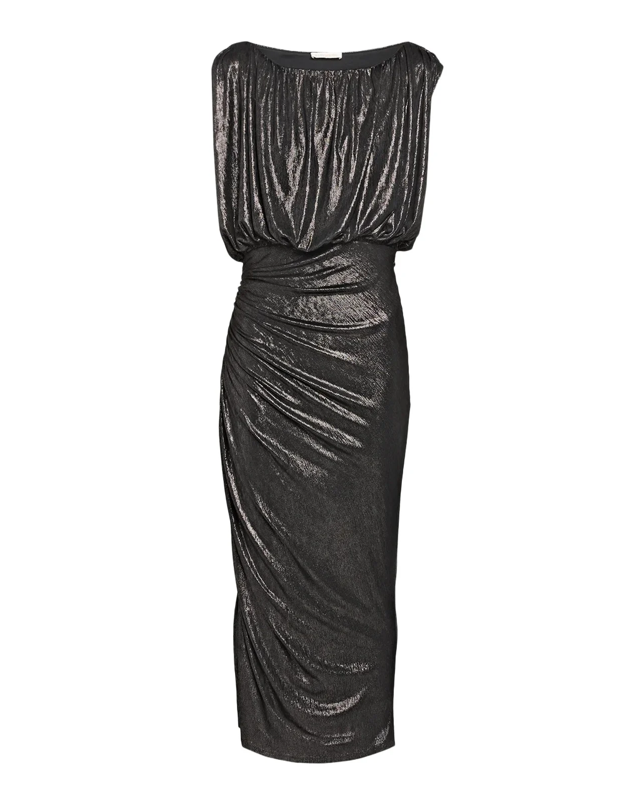 Cindy Metallic Ruched Midi Dress Cindy Metallic Ruched Midi Dress