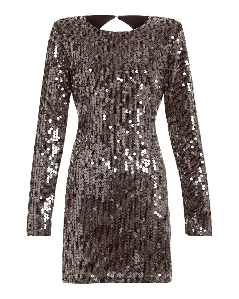 Lola Sequined Long-Sleeve Mini Dress