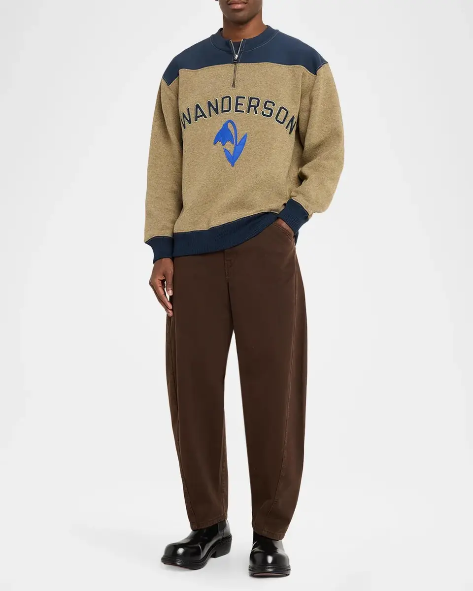 JW Anderson Men's Wool-Blend Half-Zip Sweatshirt | Thumbnail 2