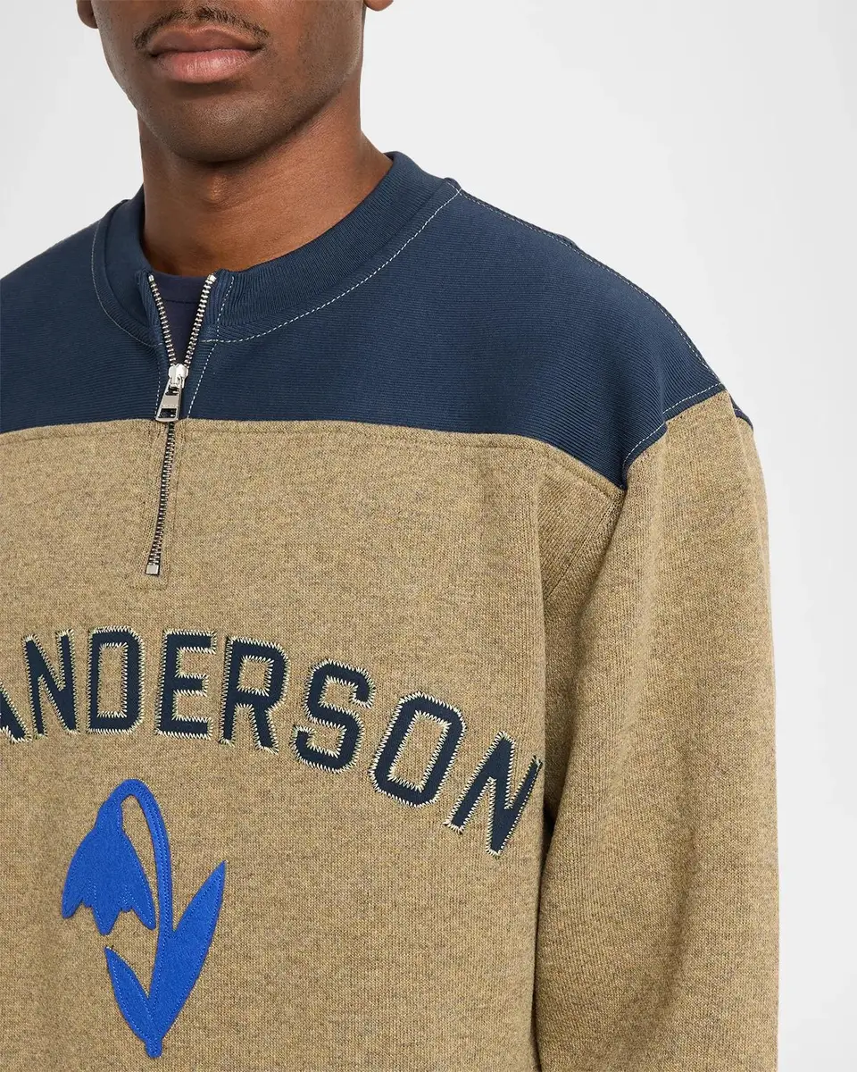 JW Anderson Men's Wool-Blend Half-Zip Sweatshirt | Thumbnail 5