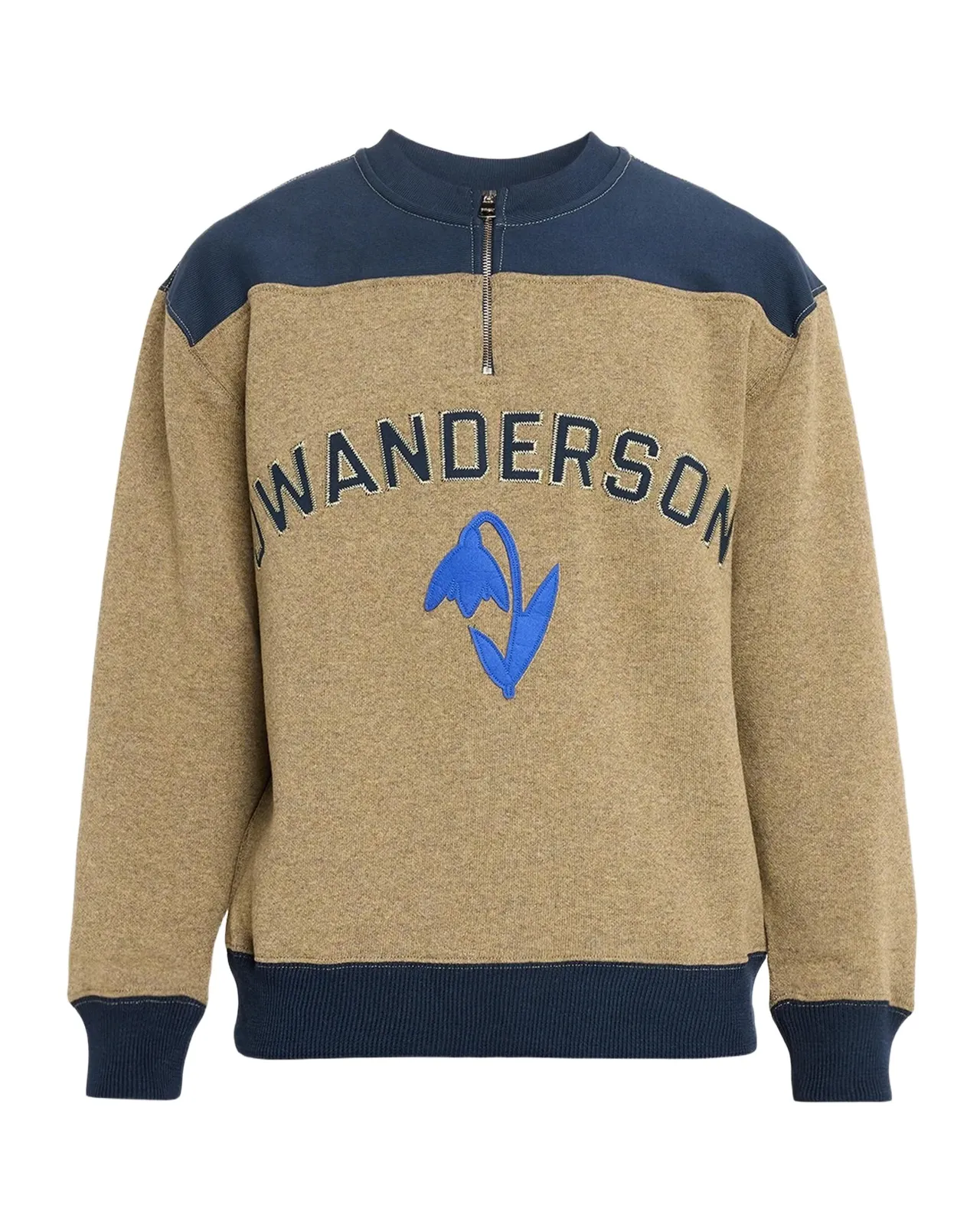 JW Anderson Men's Wool-Blend Half-Zip Sweatshirt