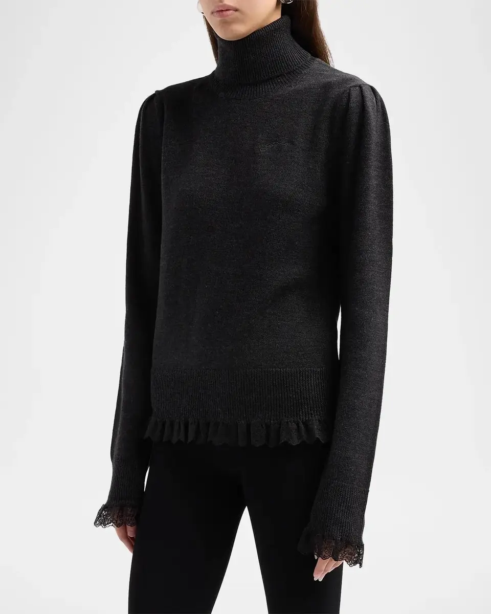 Ganni Merino Wool Turtleneck Sweater | Thumbnail 4 Ganni Merino Wool Turtleneck Sweater | Thumbnail 4