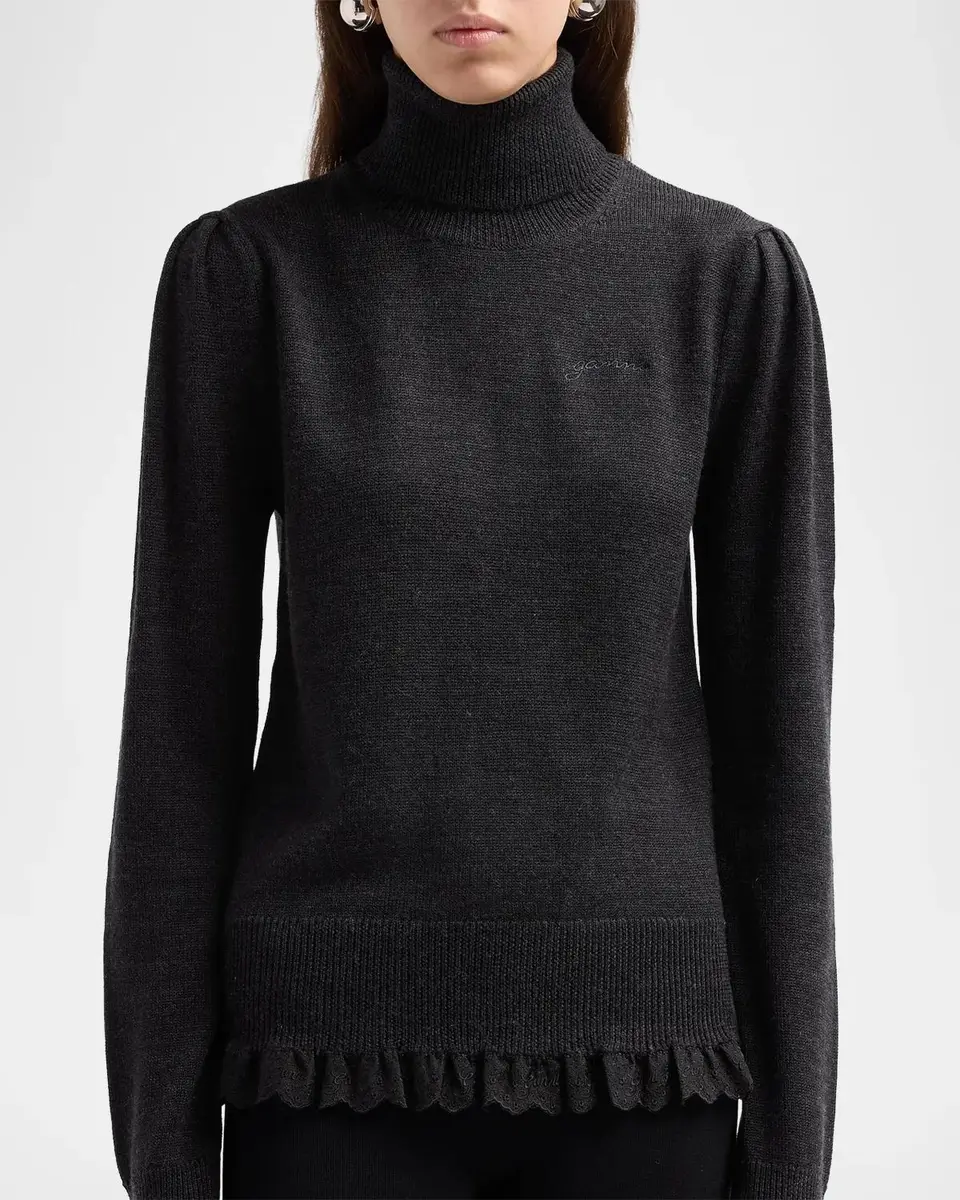 Ganni Merino Wool Turtleneck Sweater | Thumbnail 5 Ganni Merino Wool Turtleneck Sweater | Thumbnail 5