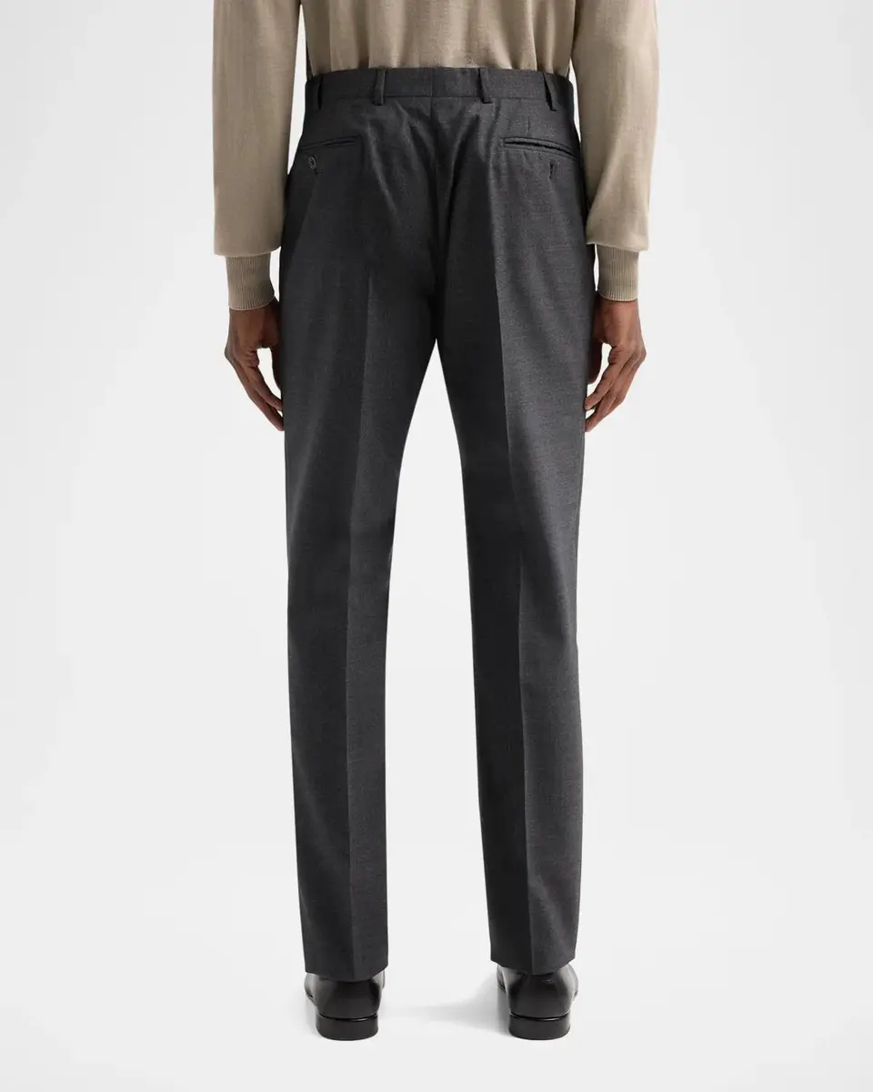 Emporio Armani Men's Textured Wool Trousers | Thumbnail 3 Emporio Armani Men's Textured Wool Trousers | Thumbnail 3