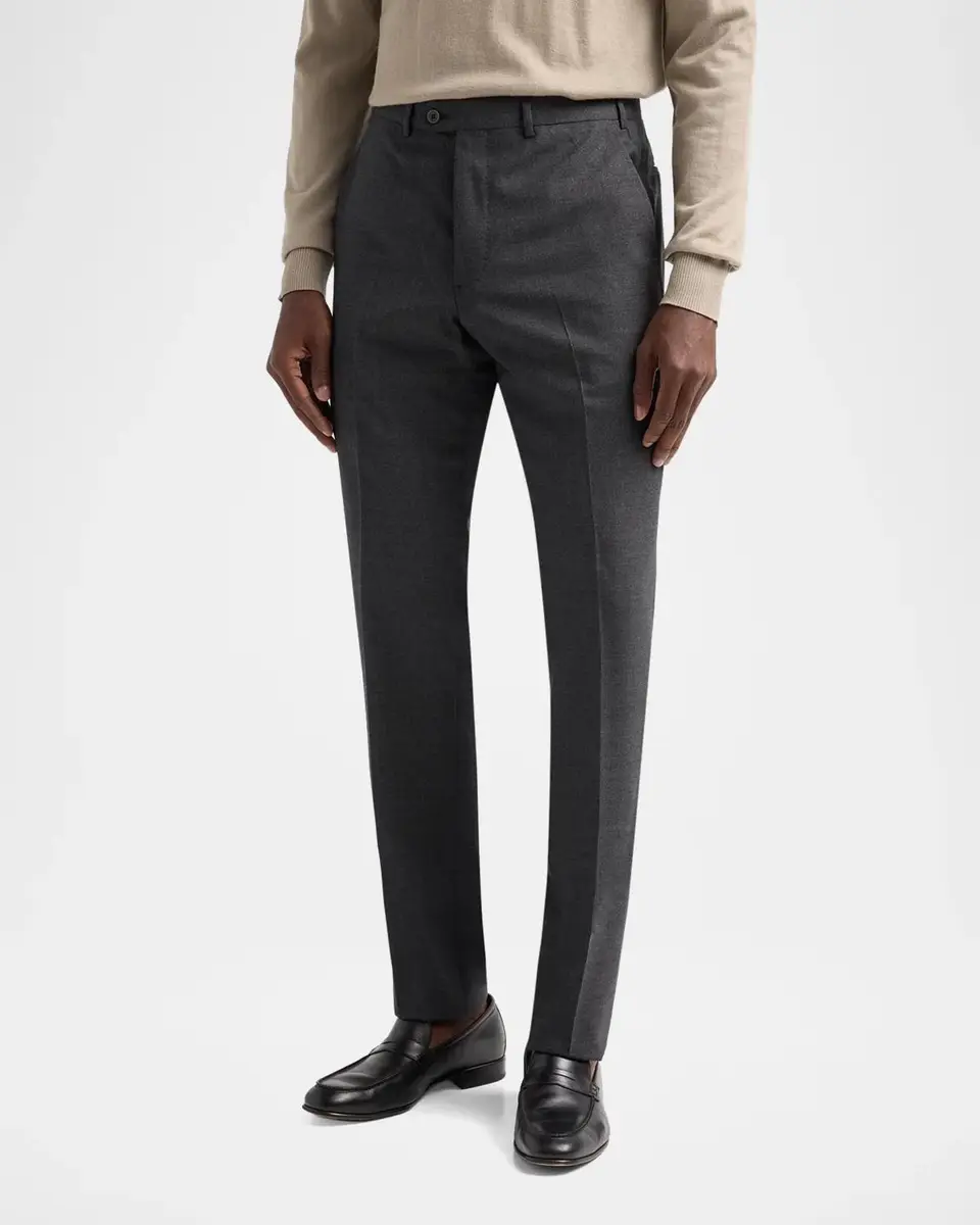 Emporio Armani Men's Textured Wool Trousers | Thumbnail 4 Emporio Armani Men's Textured Wool Trousers | Thumbnail 4